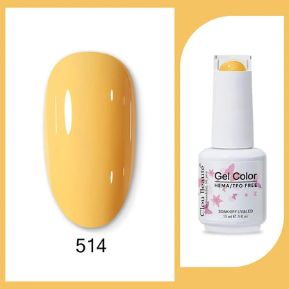 Clou Beaute 15ml Gel Nail Polish Set – Red Black White Green Neon UV Soak-Off Semi-Permanent Nail Varnish Base & Velvet Top Coat