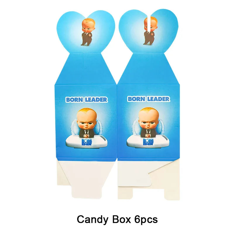 Cartoon Boss Baby Birthday Party Set - Disposable Tableware, Backdrop & Balloons for Kids Baby Shower Decor