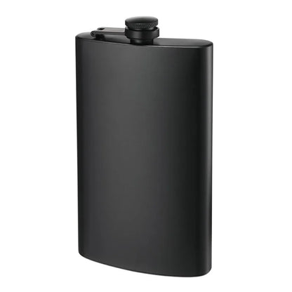 6/8/12oz Stainless Steel Full-Black Hip Flask with Funnel – Pocket Flask for Alcohol, Whiskey, Screw Cap (KC0139)