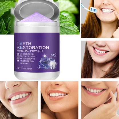Teeth Restoration Mineral Powder — Enamel Strengthening & Whitening Dental Care Supplement