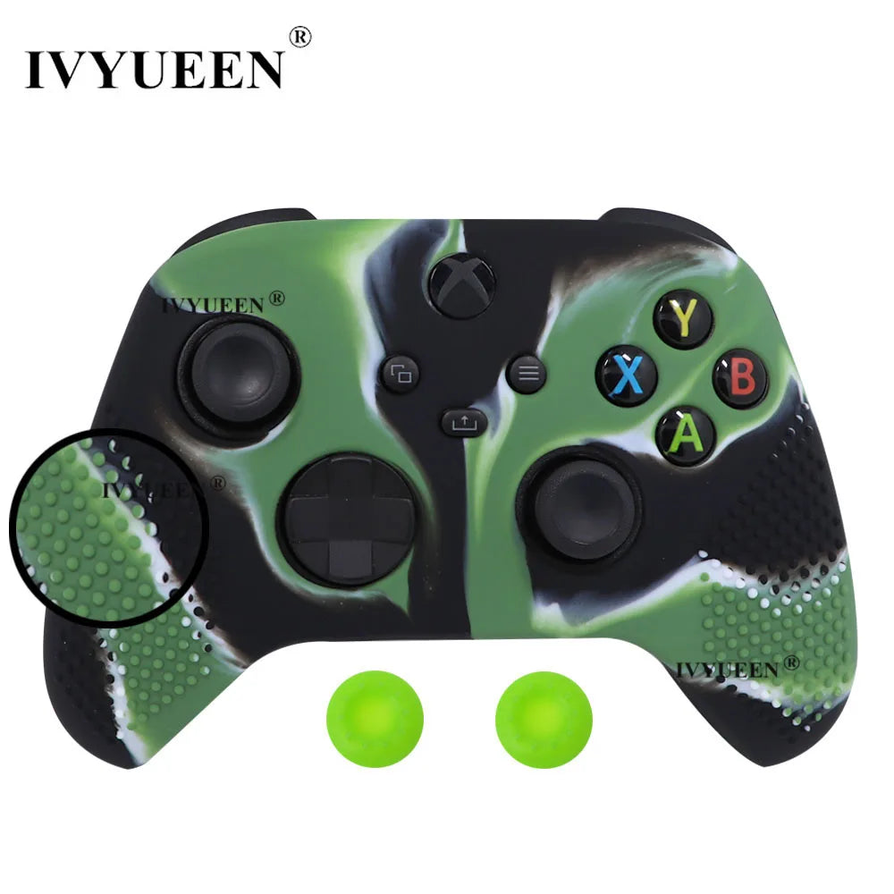IVYUEEN MixColor Protective Silicone Case for Xbox Series S/X Controller — Thumbstick Grip Caps & Gamepad Cover