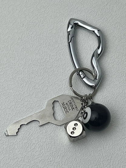 Y2K Punk Star Carabiner Keychain - Gothic Axe-Shaped Car Key Ring Backpack Fashion Decor