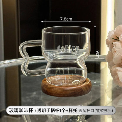 American-Style Transparent Glass Cup – Coffee, Juice & Cold Drink Mug for Home & Office