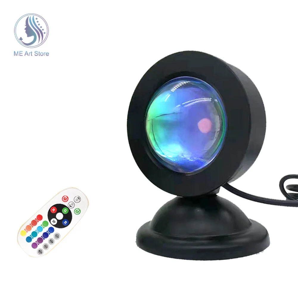 Vibrant Sunset Projection Light – 16-Color Spectrum, USB Remote Control, Dynamic LED Light for Warm Home Ambience