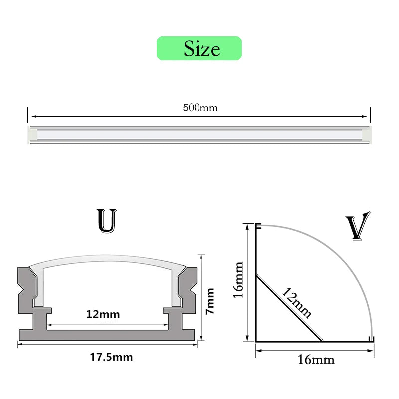 72LED Super Bright Light Bar - 50cm DC12V Aluminum Strip Lamp for Kitchen & Shelf Lighting