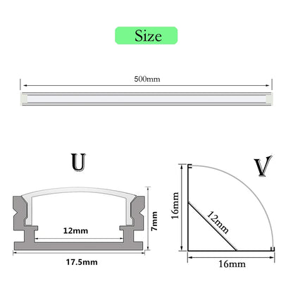 72LED Super Bright Light Bar - 50cm DC12V Aluminum Strip Lamp for Kitchen & Shelf Lighting