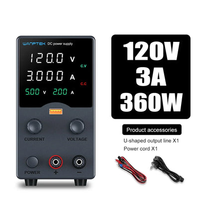 Wanptek DC Power Supply – Adjustable 30V 10A / 60V 5A Lab Bench Voltage Regulator, Variable 120V 3A Power Supply