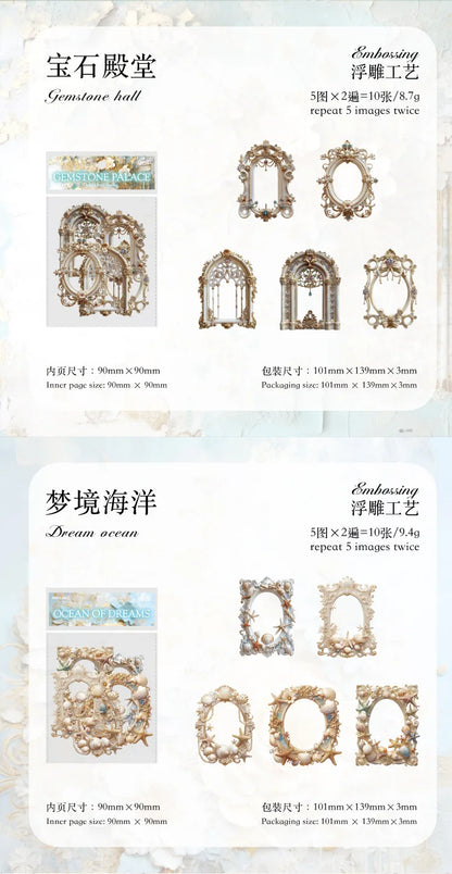 10 Pcs 3D Hollow Frame Card Paper for DIY Scrapbooking, Handmade Diary & Junk Journal Accessories
