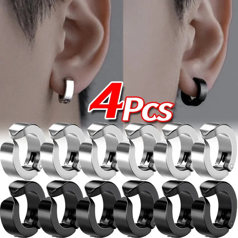 Non-Piercing Hoop Ear Cuff Earrings - Gothic Punk Clip-On Fashion Jewelry for Men & Women