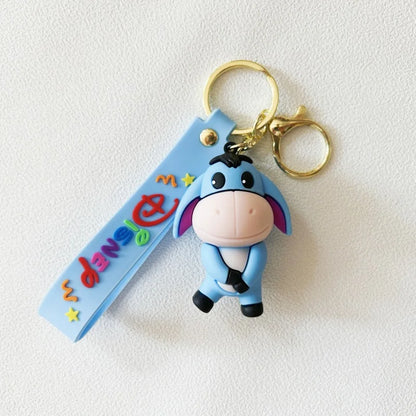 Cute Cartoon Bear Figurines & Silicone Keychains - Anime Bag Charms, Backpack Pendants & Couple Gift Accessories