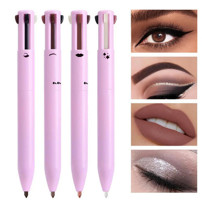 4 in 1 Multi-Functional Lip Liner, Eyeliner & Eyebrow Pencil Set – 4 Color Options