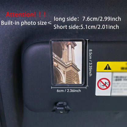 Custom Sun Visor Photo Clip - Personalized Scratch-Resistant Photo Frame with Tool-Free Installation