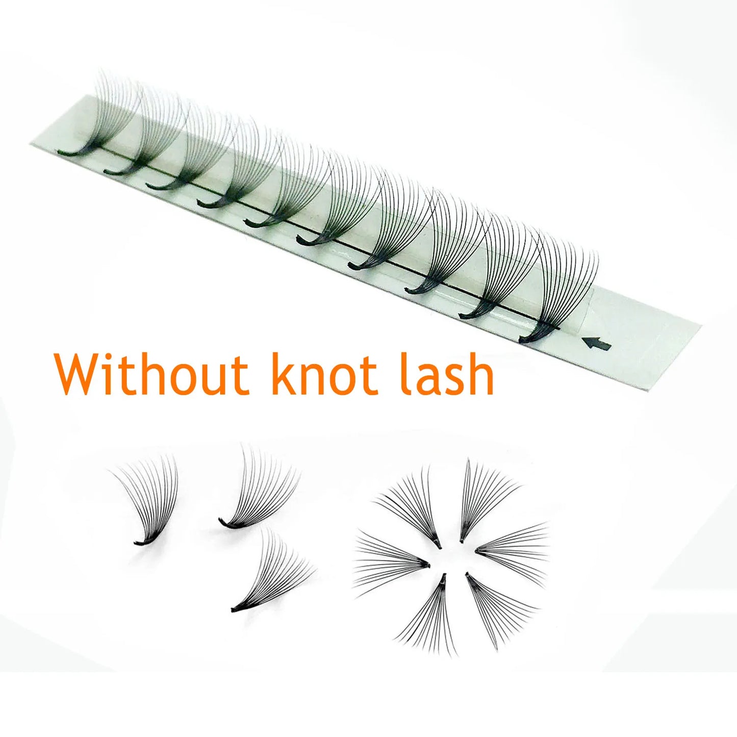 10D Premade Volume Eyelash Fans – Long Stem 3D-6D Pointy Base False Lash Clusters