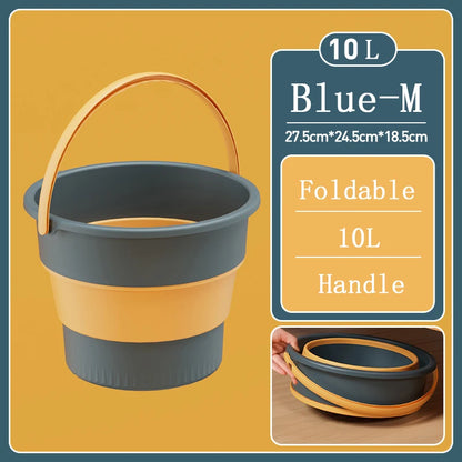 Portable Foldable Silicone Bucket - 5/10/17L Collapsible Basin for Camping, Laundry, Car Wash, Fishing & Household Use