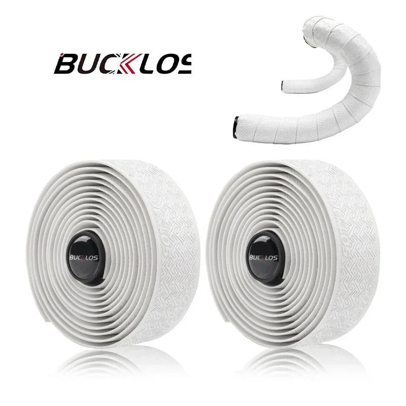 BUCKLOS Road Bike Handlebar Tape – PU Shock-Absorbing Anti-Slip Wrap with Bar End Plugs for Cycling