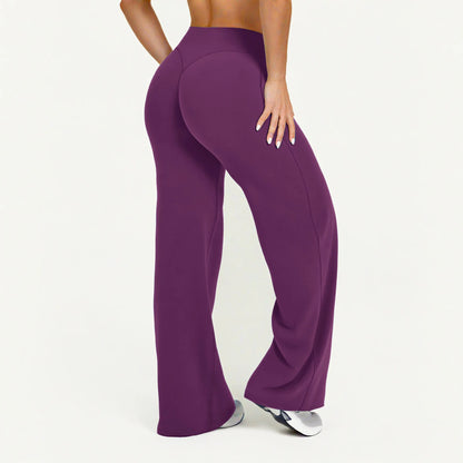 NCLAGEN Women’s Straight-Leg Yoga Pants – Ultra-Soft Butter Fabric Mid-Waist Pilates & Running Trousers
