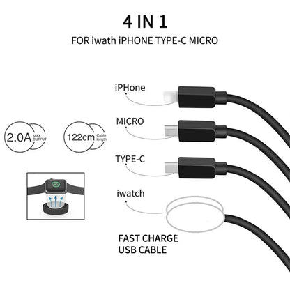 4-in-2 Multi Watch Charging Cable – Fast USB Type-C Charger for iWatch, iPhone, AirPods & iPad Accessories