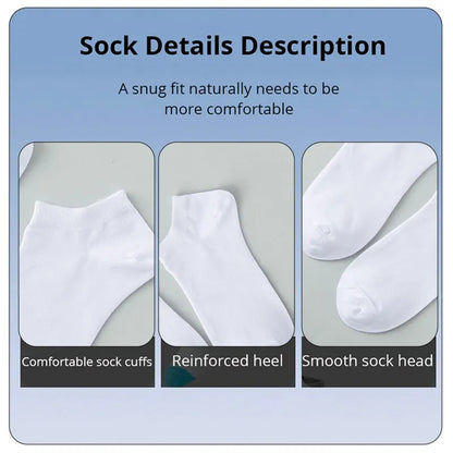 10 Pairs of Breathable Boat Socks - Unisex Casual Plain Color Low-Cut Ankle Socks for Comfortable, Sweat-Absorbing Wear