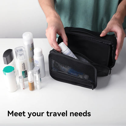 Men's Travel Toiletry Bag: Business Trip Essentials, Dry-Wet Separation, Waterproof Makeup Storage, Fitness & Bath Bag - L_MR86 Wash Bag