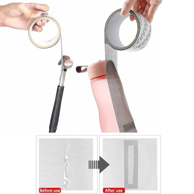 200*5cm Window Mosquito Net Repair Tape | Self-Adhesive Window Screen Patch | Strong Anti-Insect Fly Mesh Repair for Broken Holes