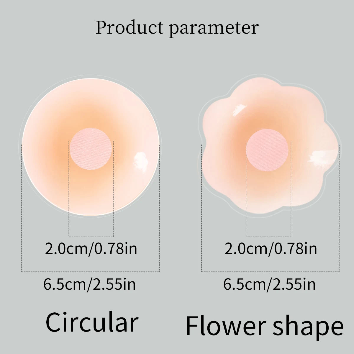 Reusable Silicone Nipple Covers - Invisible Strapless Breast Petals and Adhesive Bra Lift Pads for Women