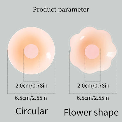 Reusable Silicone Nipple Covers - Invisible Strapless Breast Petals and Adhesive Bra Lift Pads for Women