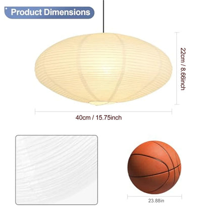 2PCS White Oval Paper Lantern Lampshades - Foldable Hanging Ceiling Light Decor for Home