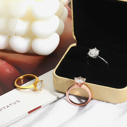 EWYA GRA Certified D Color Moissanite Solitaire Engagement Ring 0.5–10CT — 925 Sterling Silver Bridal Wedding Band for Women