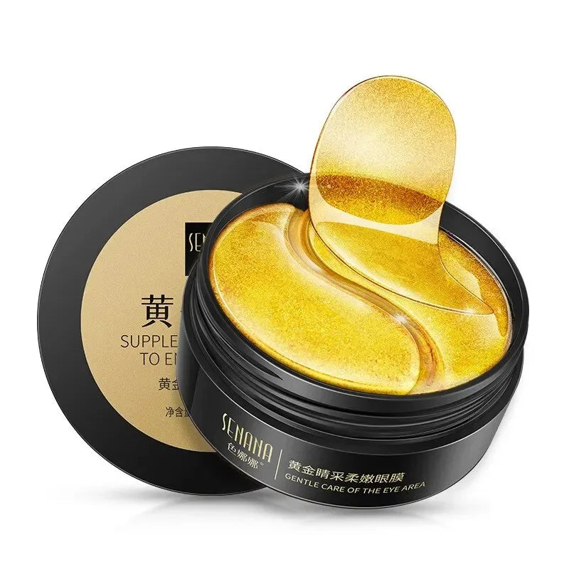 60pcs Golden Moisturizing Eye Masks - Collagen Crystal for Eye Fatigue Relief & Nourishment, Korean Skin Care