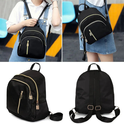 Women's Nylon Mini Backpack - Cute Multi-Function Travel Daypack & Shoulder Bag