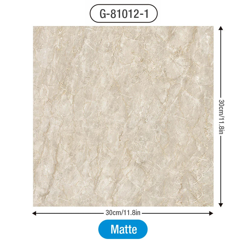 Marble Floor Tile Stickers - Waterproof Self-Adhesive PVC Home Decor