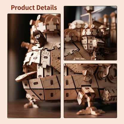 Creative 3D Wooden Castle Puzzle Model Kit – DIY Assembly Wood Craft Toy Home Decor Gift for Kids & Adults Challenging Brain Teaser