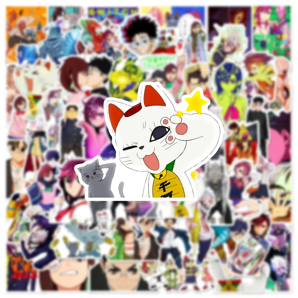 10/50/100/200PCS Dandadan Anime Stickers - Waterproof Cartoon Decals of Ken Takakura and Momo Ayase for Phones, Cars, Laptops, and DIY Crafts
