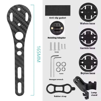 14g Carbon Fiber Bike Computer Mount - Lightweight Multifunctional Road Bike Light and GoPro Holder