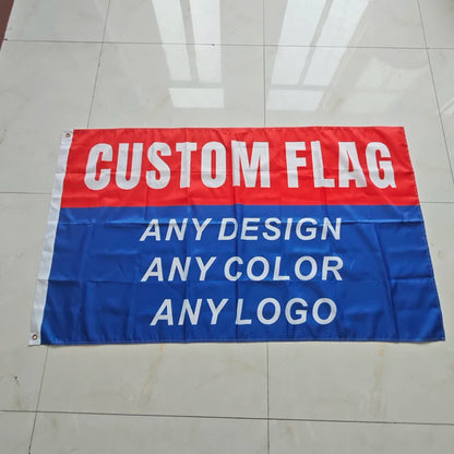 Custom Digital Print Flag Banner - Personalized Company Logo Polyester Outdoor Advertising Flag with Brass Grommets for Events & Promotion