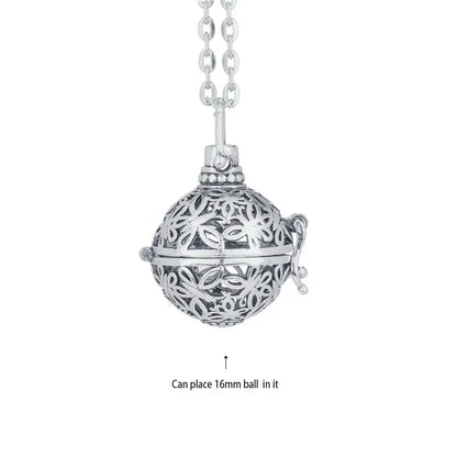 Vintage Mexico Angel Ball Chime Necklace – Antique Locket Aromatherapy Essential Oil Diffuser
