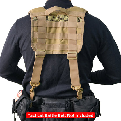 Tactical Police Suspenders — Adjustable Duty Belt Harness with 4 Tool Belt Loops for Law Enforcement