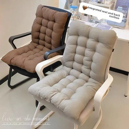 All-in-One Chair Cushion – PP Cotton Backrest & Lumbar Support, Thick Office & Student Dormitory Seat Pad for Summer Comfort