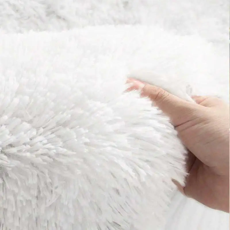 Furry Nordic Style Area Rug – Large Non-Slip Carpet for Living Room, Bedroom & Kids Room, Black/Gray/White Decor