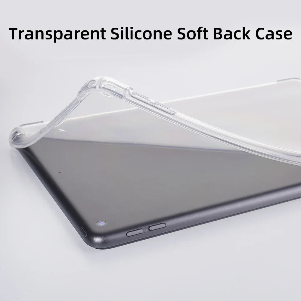 Transparent TPU iPad Case - Protective Cover for iPad Air 11 M2, Pro 11/13 M4, 7th–10th Gen, Air 3–5 & Mini 6