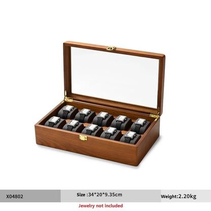 Oirlv 10-Slot Watch Box – Large Multifunctional Jewelry & Watch Organizer Display Case
