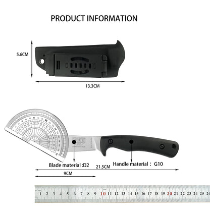 ESEE AGK Fixed Blade Knife - D2 Steel Outdoor Knife with Sheath for Hiking, Fishing, Climbing & Camping