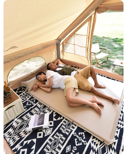 BSWolf Thick Self-Inflating Outdoor Mattress - Spliced Inflatable Camping Mat for Tent Use