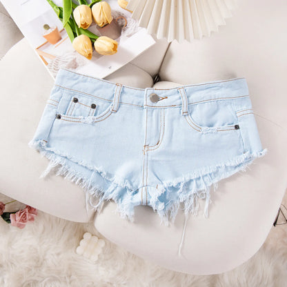25# Summer Fashion Low-Waist Ripped Denim Shorts — Sexy Hot Pants & Booty Jeans for Women