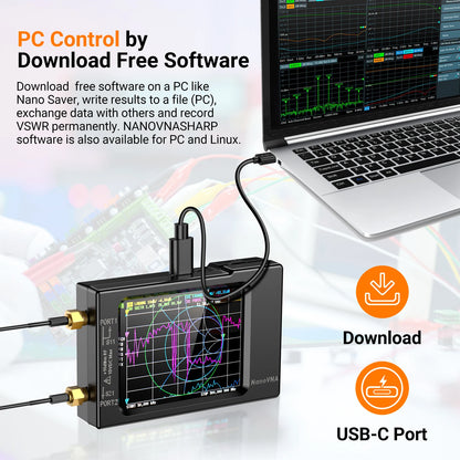NanoVNA-H4 Vector Network Analyzer 10KHz-1.5GHz | 2.8/4" Display Antenna Tuner for MF HF VHF UHF | Spectrum Analyzer Nano VNA