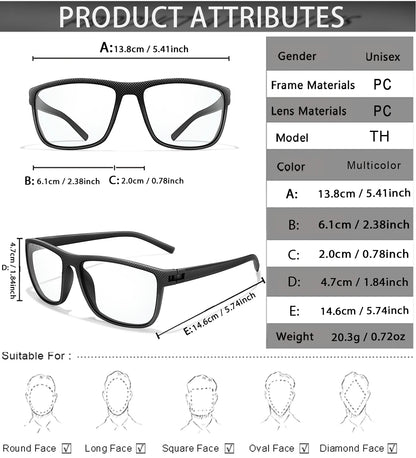 Rectangular Photochromic Reading Glasses – Ultra-Lightweight Presbyopic Spectacles for Middle-Aged & Elderly Daily Wear