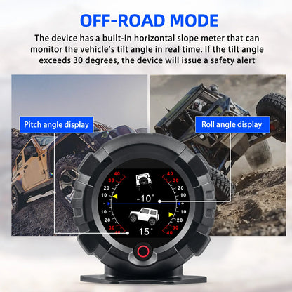 X95 Car GPS Digital Head-Up Display – Inclinometer Speedometer with Slope, Pitch, Altitude & Latitude Meter
