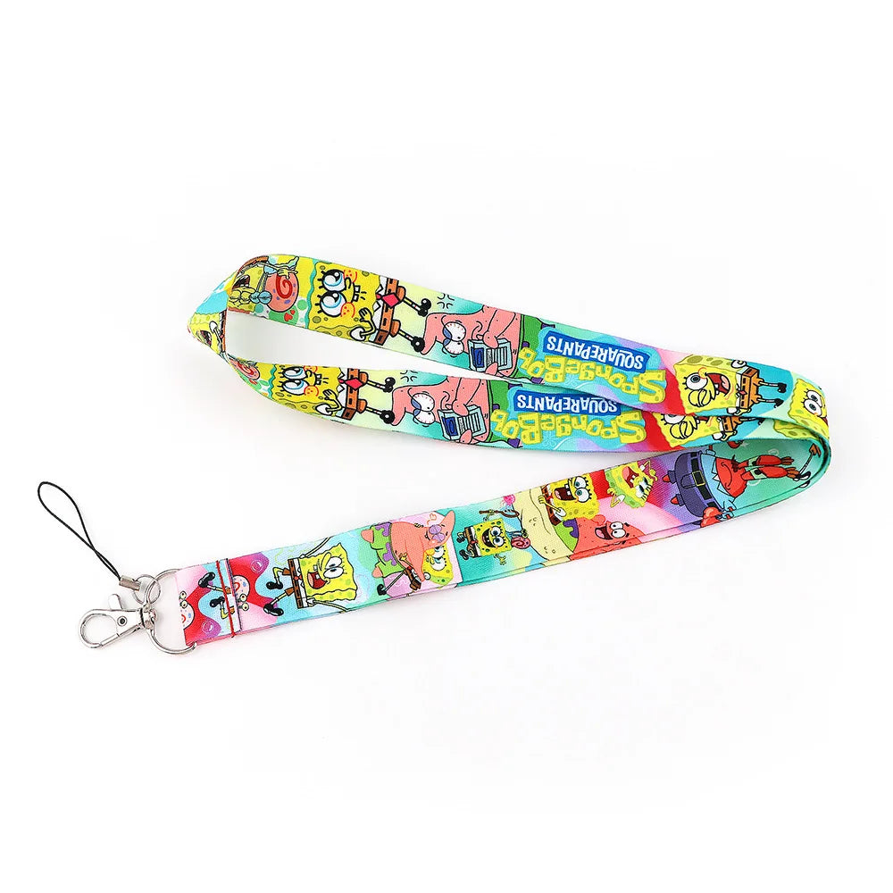 Spongebob Cartoon Key Lanyard – ID Badge Holder & Phone Neck Strap with Keyring