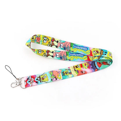 Spongebob Cartoon Key Lanyard – ID Badge Holder & Phone Neck Strap with Keyring
