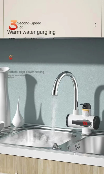 Electric Instant Kitchen Water Heater Faucet — Tankless Hot & Cold Heating Tap